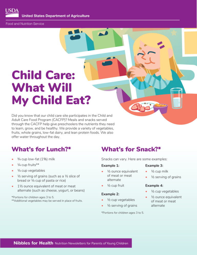 Nutrition What will my child eat while in care? Jackson Child Care